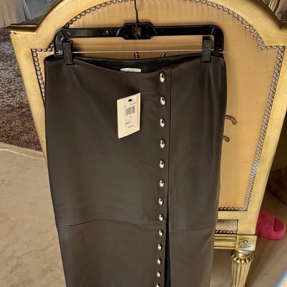 A.L.C. Black Studded Leather Pencil Skirt - Picture 5 of 11